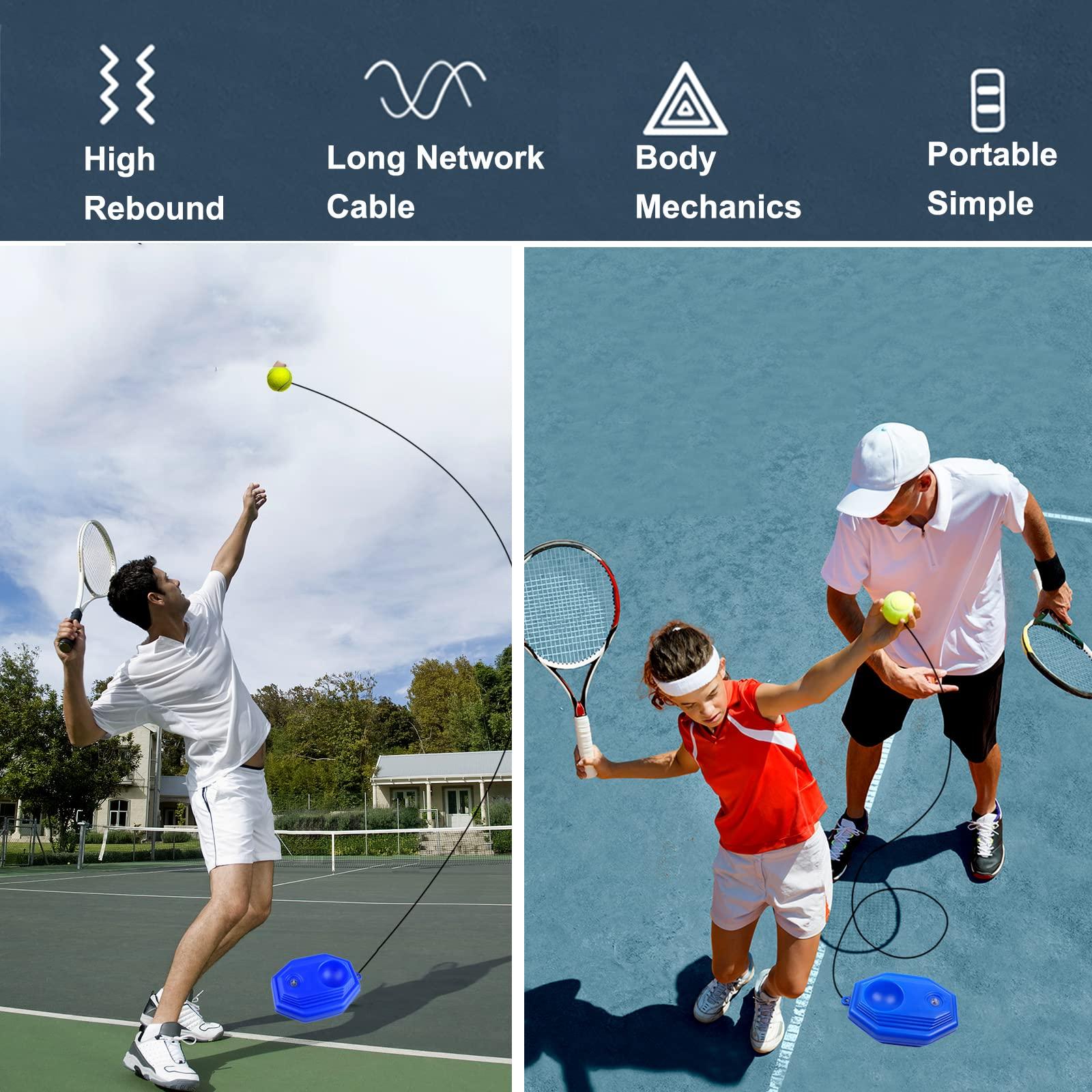 Bộ bóng tập luyện quần vợt cơ bản với dây đàn hồi tập luyện thể thao cho trẻ em và người lớn