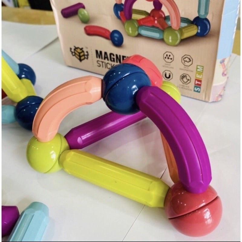 Đồ chơi nam châm 64 chi tiết loại 1 làm từ nhựa ABS, phát triển tư duy toán học cho bé A18