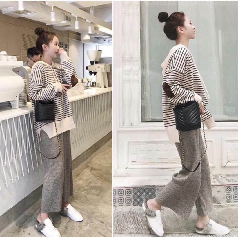 Quần ỐNG RỘNG LEN TĂM TRÔNG MÀU SIÊU SANG
