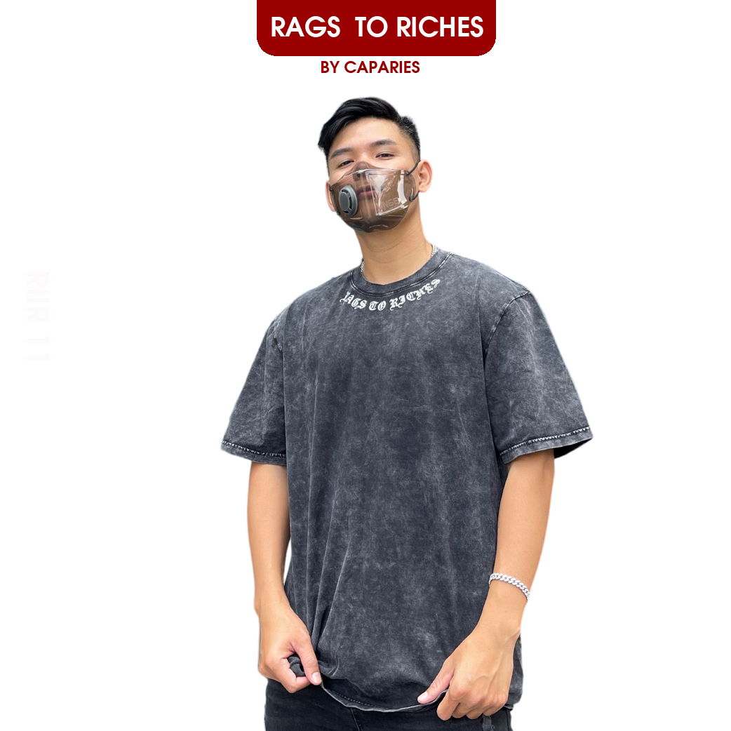 Áo Thun Nam Cao Cấp Wash16 RAGS TO RICHES of CAPARIES - Form rộng Unisex Cotton 4 chiều Chống Nhăn Cổ tròn Cao Cấp - Hàng Chính Hãng