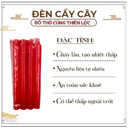 Đèn Cầy Sáp Loại Lớn Cháy Lâu Trụ Tròn Đồ Thờ Cúng Thiên Lộc - Gói 8 Cây