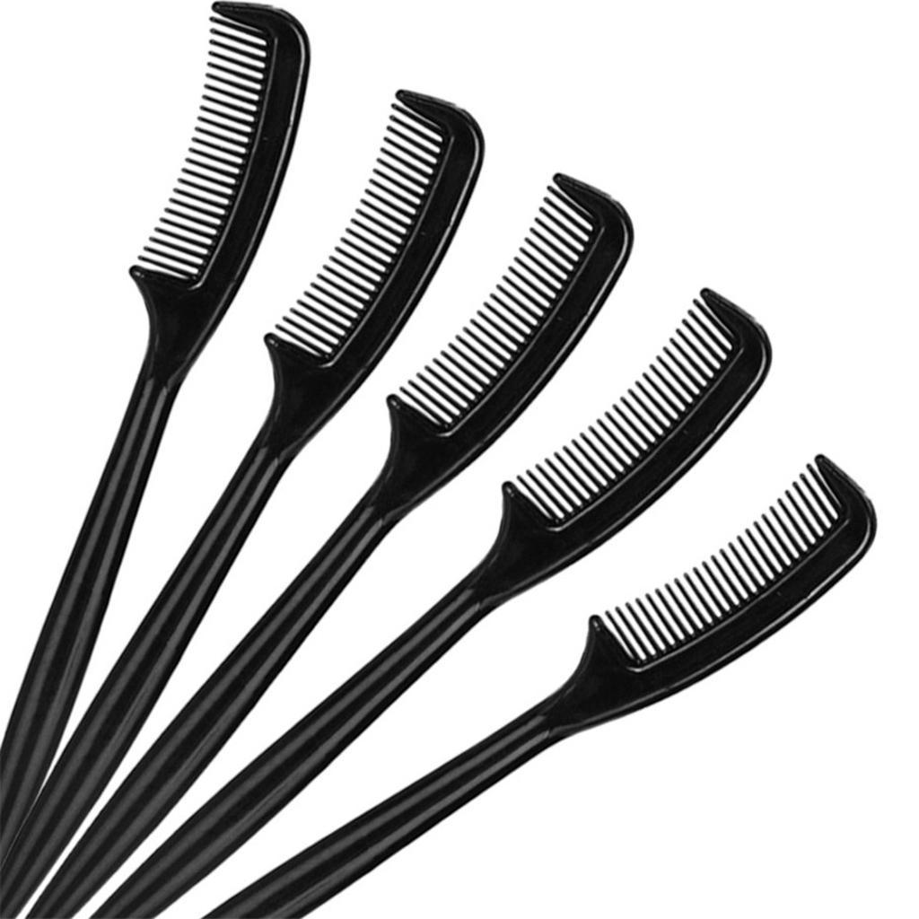 20pcs Plastic Mini Eyelash Shaping Brush Compact Eyebrow Makeup Combs Black