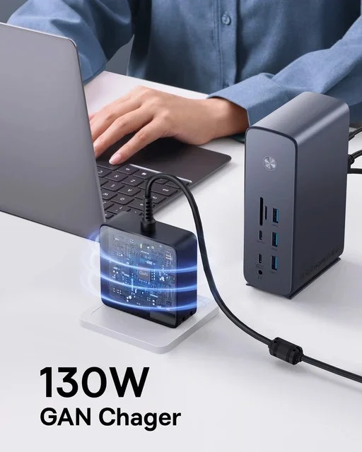 Hub Mở Rộng Kết Nối Đa Năng Baseus UnionJoy Pro17-Port Four-Screen Multifunctional HUB Docking Station