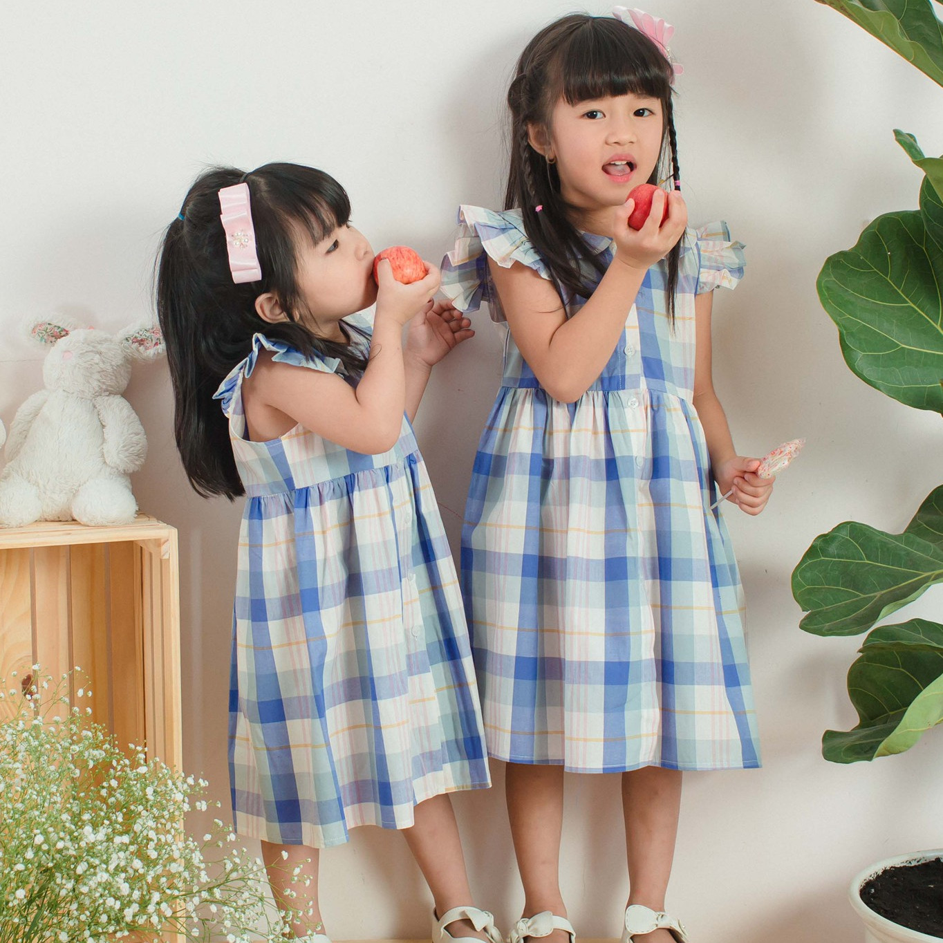 Đầm ca rô Vintage Dành Cho Bé Từ 1 Đến 6 Tuổi