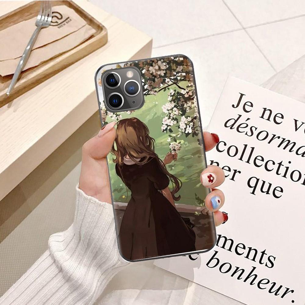 Ốp lưng dành cho điện thoại iPhone 7/ 8 Silicon dẻo hình Phía Sau Cô Gái