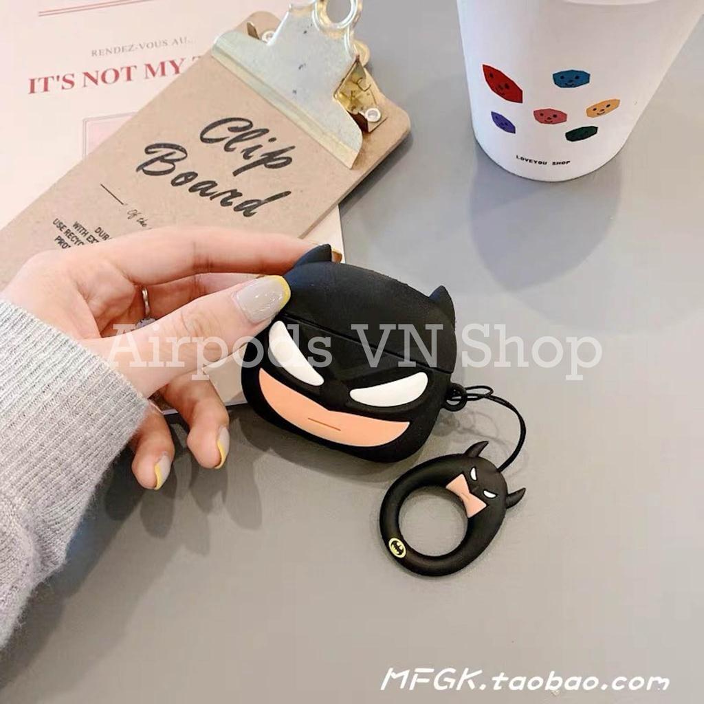 Bao Case Ốp dành cho Airpods Pro siêu anh hùng Batman & Ironman silicon cao cấp