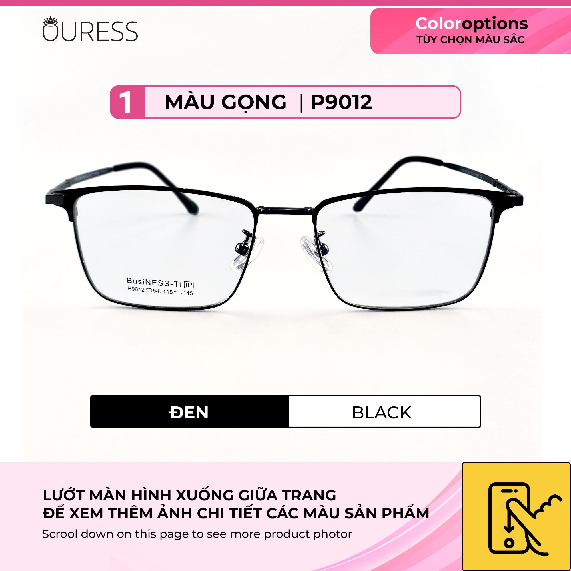 GỌNG KÍNH TITAN NAM CHẤT LIỆU VƯỢT TRỘI SIÊU NHẸ SIÊU BỀN P9012