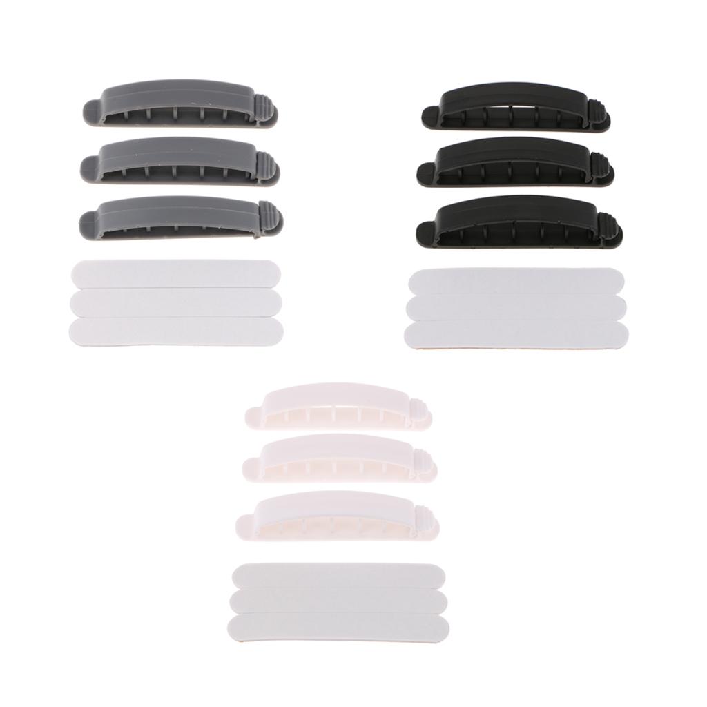 Cable Clips with Strong Adhesive Tapes Wire Holder Organizer Pack of 3 White