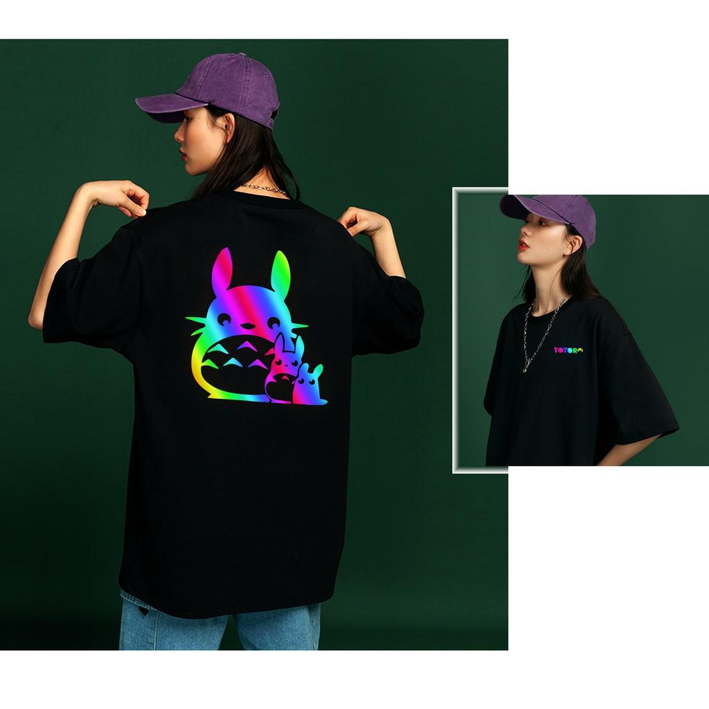 Áo thun nữ phản quang 7 màu TOTORO cực yêu tay lỡ UNISEX