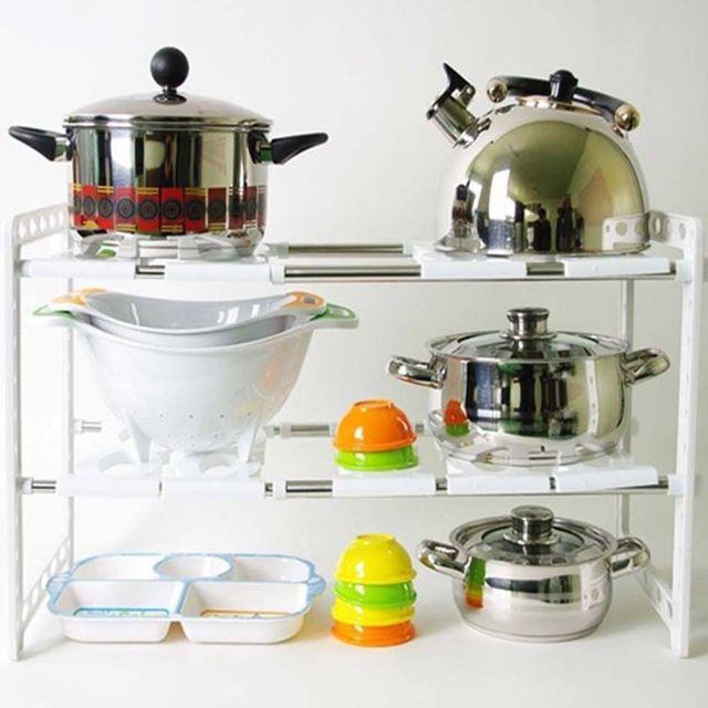 Kệ gầm bếp co giãn 2 tầng đa năng