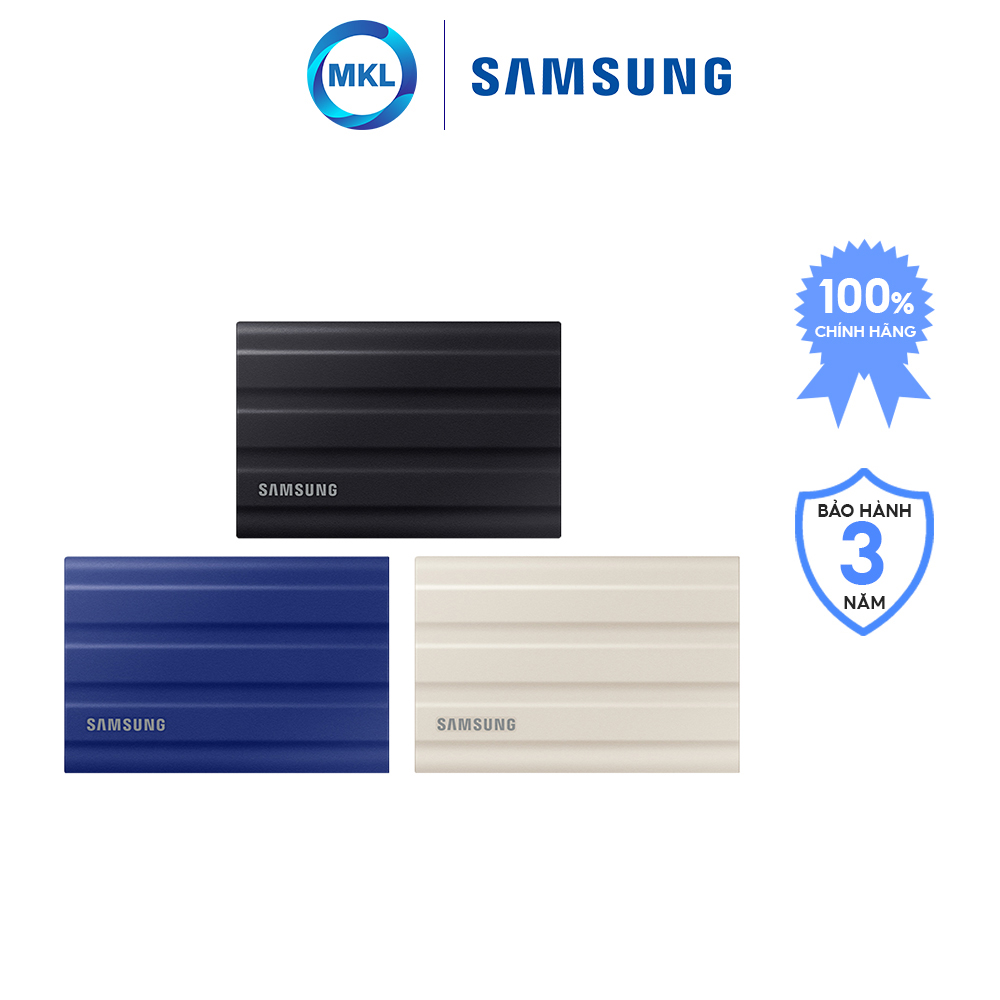 Ổ cứng di động SSD Samsung Portable T7 Shield NVMe PCIe USB 3.2 Gen 2 tốc độ tối đa 1.050 MB/s dung lượng 1TB - hàng chính hãng