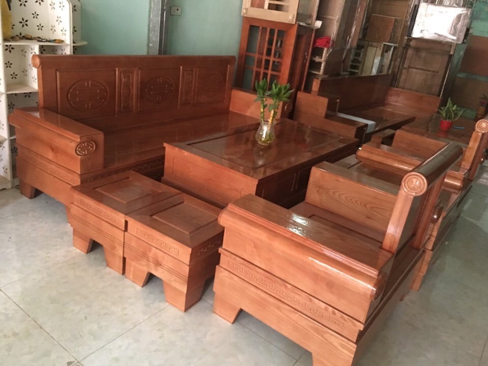 Bộ bàn  ghế Sofa  Pháo  đối gỗ  sồi