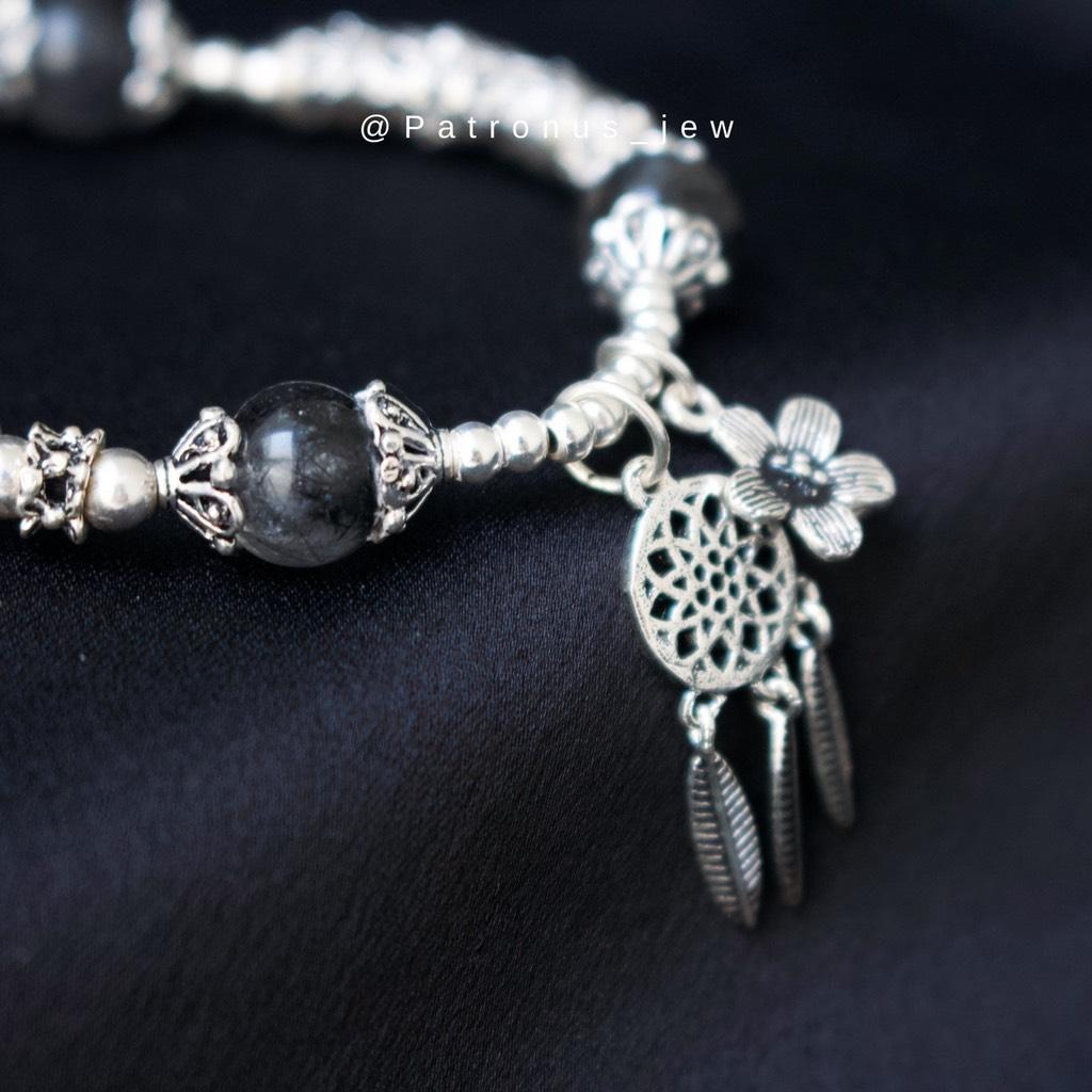 Vòng Tay Tóc Đen Phối Charm Bạc 925 VTTATDPC92522A Patronus