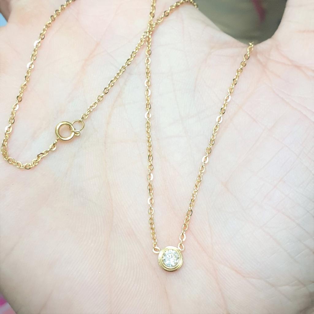 Dây Chuyền Nữ 1 Xoàn Trắng Titan Cao Cấp- Dùng bền màu tắm rửa không đen
