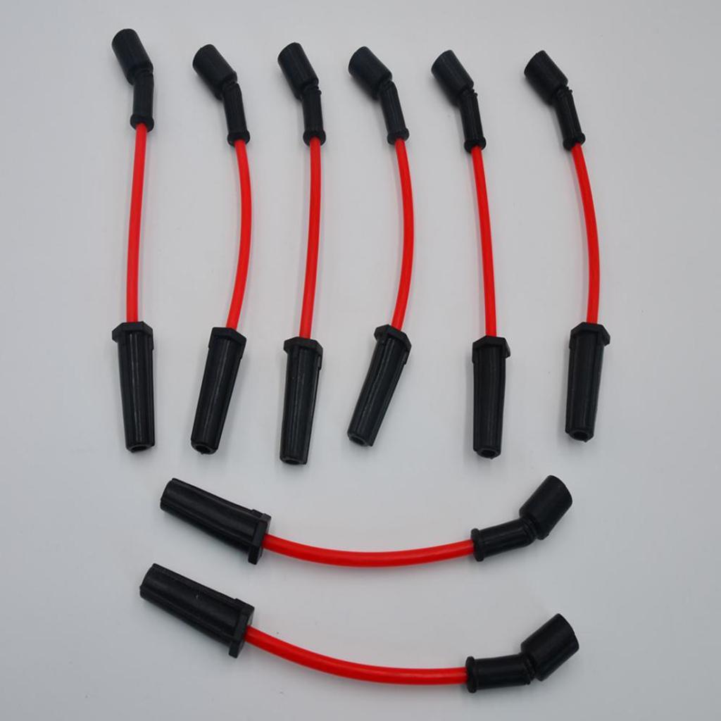 8 Pieces Ignition Spark Plug Wire Set Red for LS4 Car Auto