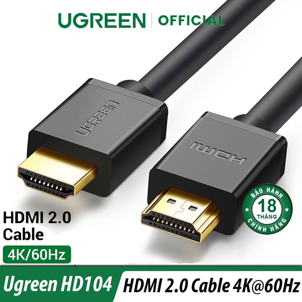 Dây HDMI 1.4 thuần đồng 19+1 Dài 15M UGREEN HD104 - Hàng chính hãng
