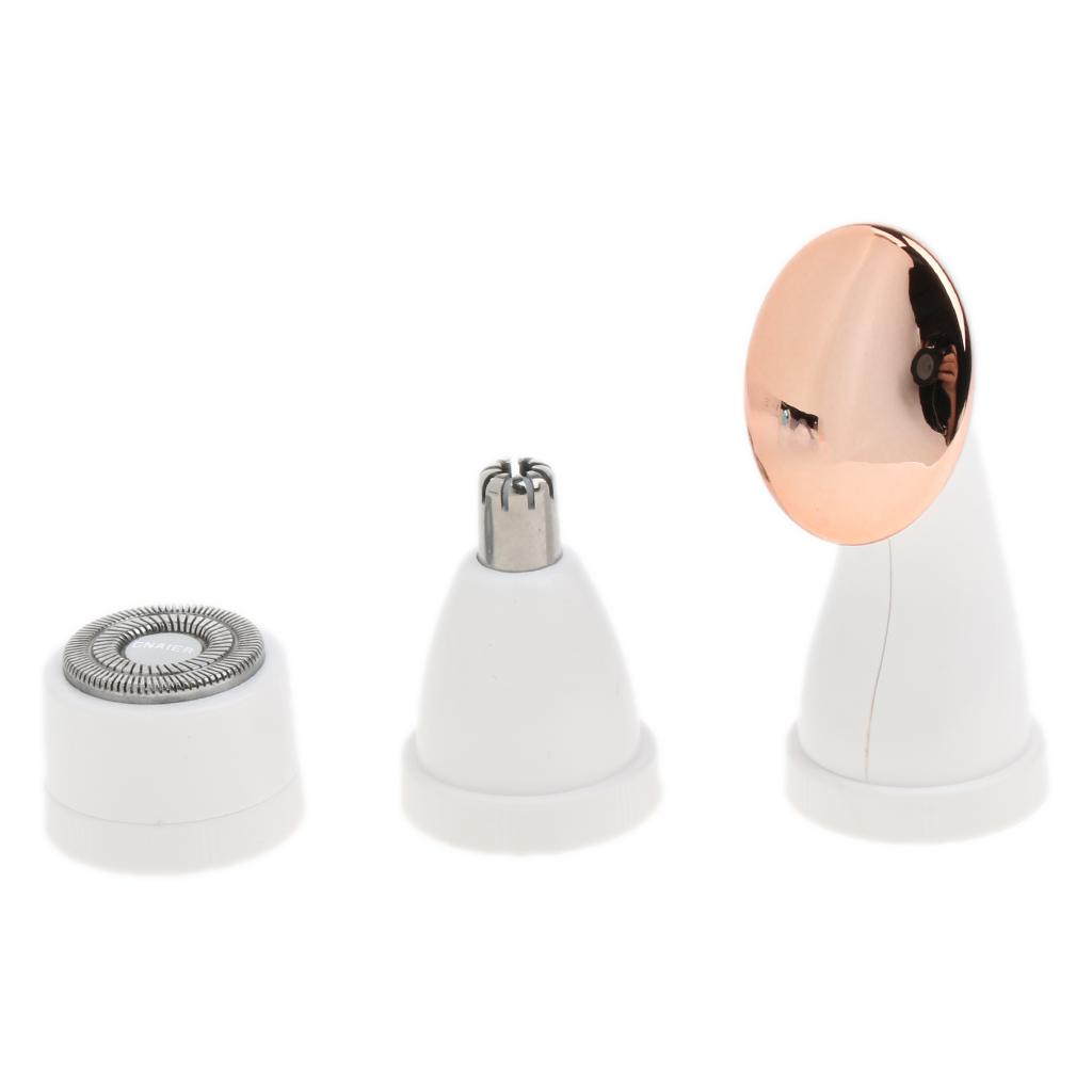 Electric Face Nose Leg Bikini Eyebrow Hair Remover Device Set Gold