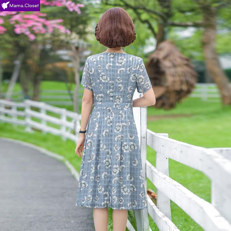 #D511 VÁY VOAN CỘC TAY, VÁY HÈ CHO MẸ, VÁY NỮ TRUNG NIÊN, VÁY DÁNG XÒE SIÊU HOT SALE SIÊU RẺ MỚI NHẤT 2021