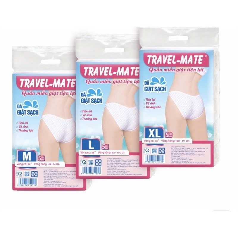 Combo 5 quần lót nữ du lịch dùng 1 lần Size L 45-55kg