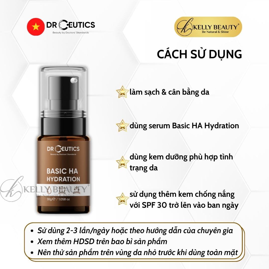 Tinh Chất Cấp Ẩm Cho Da Dầu Drceutics Basic HA Hydration | Kelly Beauty