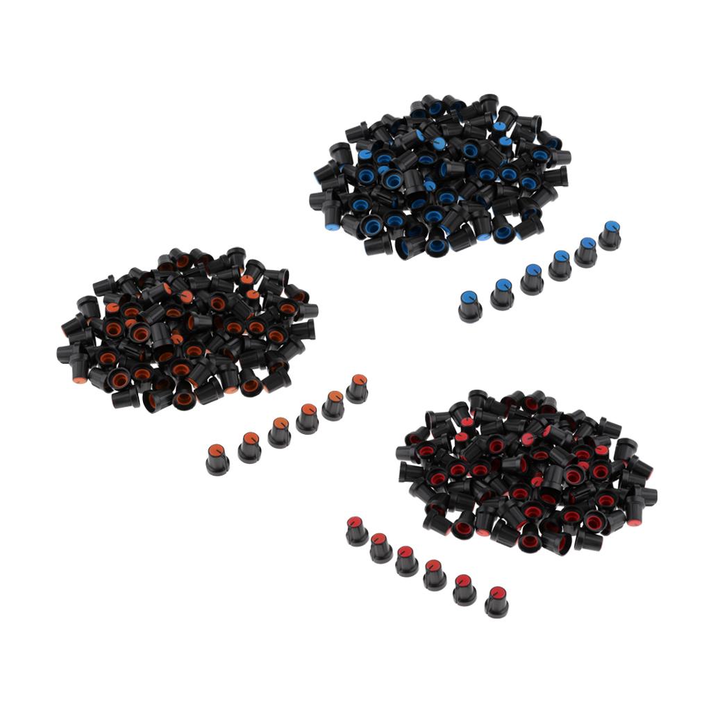 100 Pieces 6mm Plastic Potentiometer Control Volume Knobs Mini Cap orange