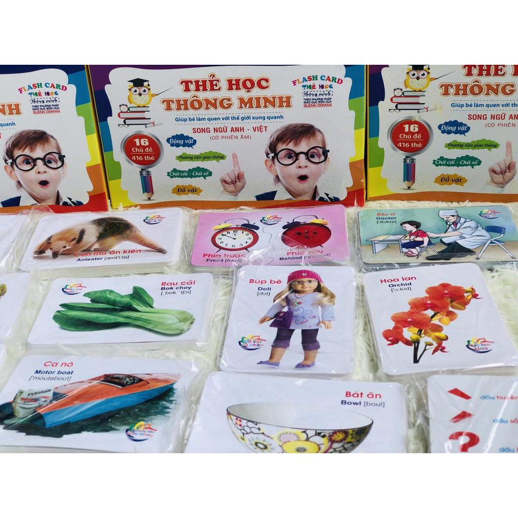 Flashcard - Thẻ học thông minh 16 chủ đề loại lớn 256 thẻ 12x16cm