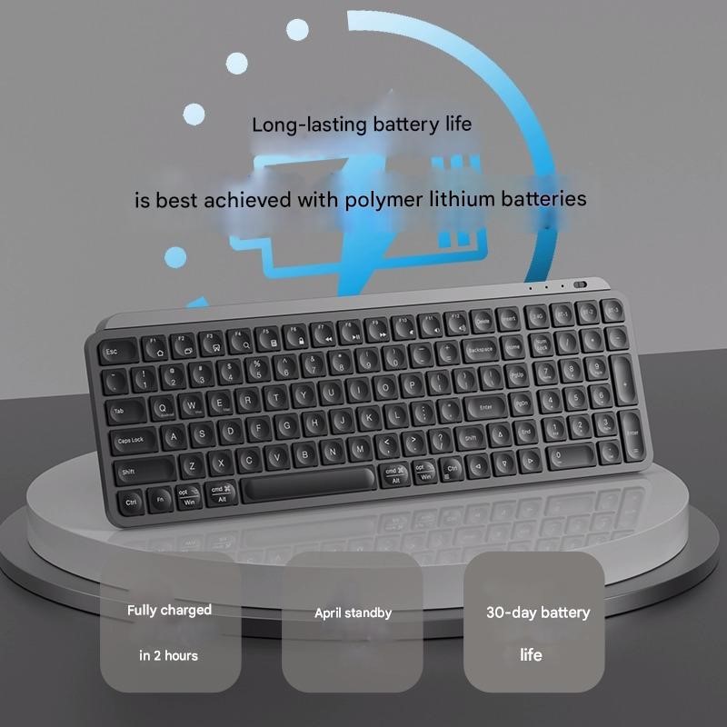 Bàn phím chuột không dây mini X107 - pin sạc - đa kết nối bluetooth 5.0 + Usb wireless 2.4G chống ồn cho pc laptop hàng nhập khẩu
