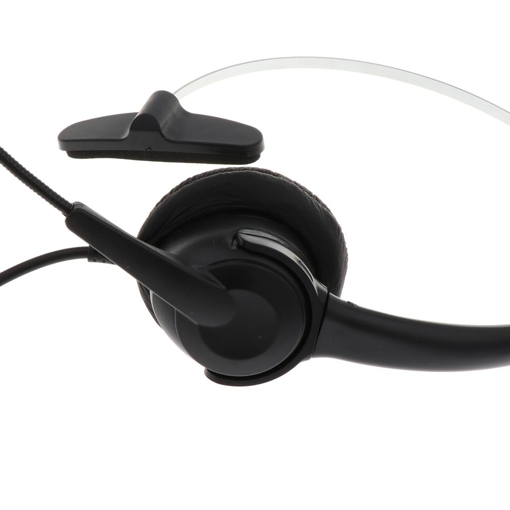 Call Center Office Hands-free Headset 3.5mm Headphone Monaural Microphone