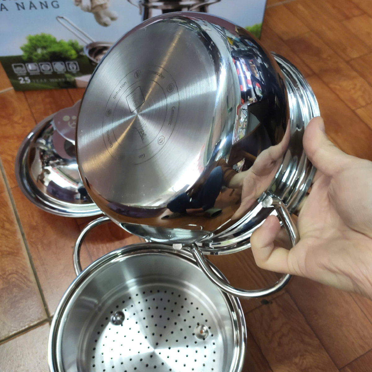 Bộ Nồi Baby 3 Món Fivestar Plus FPB3005 3 Lớp Inox 304 gồm 1 nồi 16 cm 1 xửng 16 cm 1 chảo 16 cm