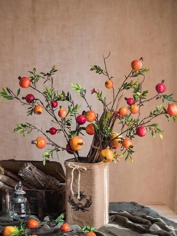 Combo 4 cành lựu giả trang trí Tết - Tet holiday decoration pktet26
