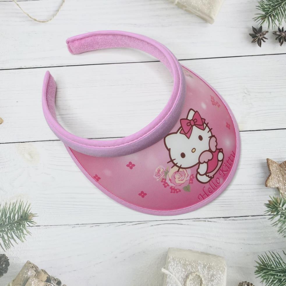 Mũ nửa đầu, nón đi biển cho bé in hình mèo hello kitty đáng yêu, cực sành điệu