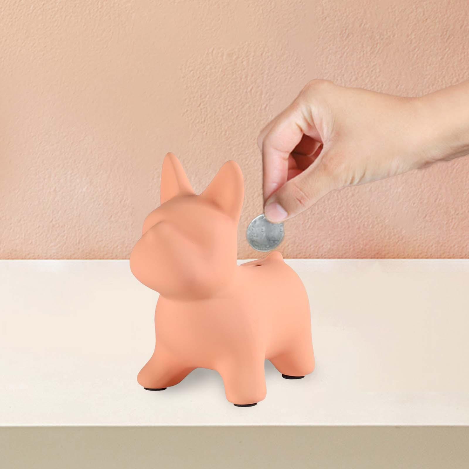 Cute Dog Piggy Bank Statue Figurine for Girls Boys Decoration New Year Gift