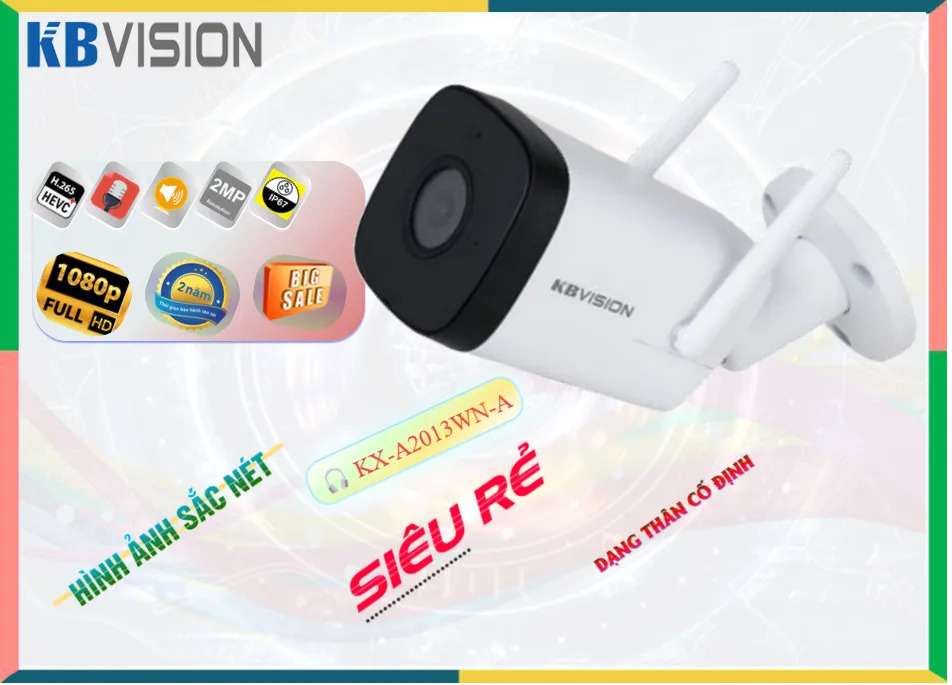 Camera IP Wifi KBVISION KX-A2013WN-A 2.0MP và KX-A4013WN-A 4.0MP Đàm Thoại 2 Chiều - Hàng chính hãng