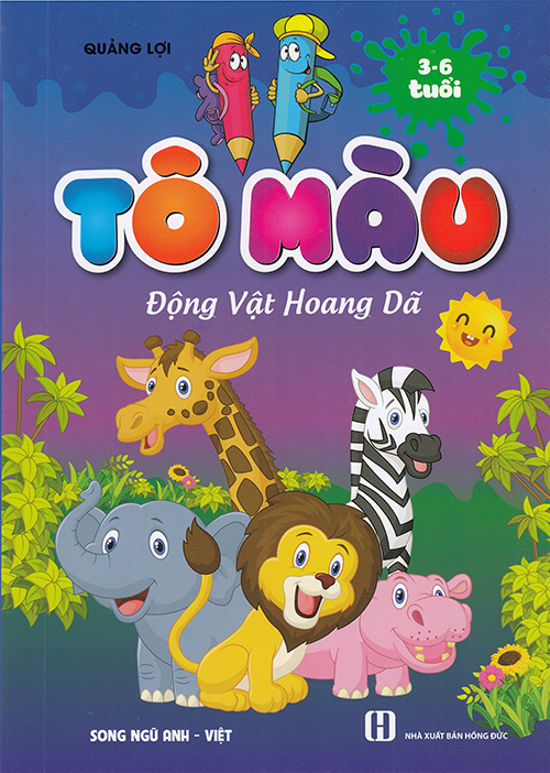 Sách - Tô màu động vật hoang dã 3-6 tuổi
