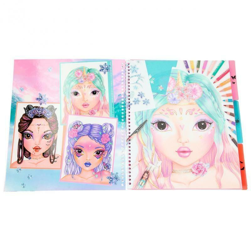 Sticker tô màu thiết kế Create Your Fantasy Face Colouring Book Topmodel TM411240