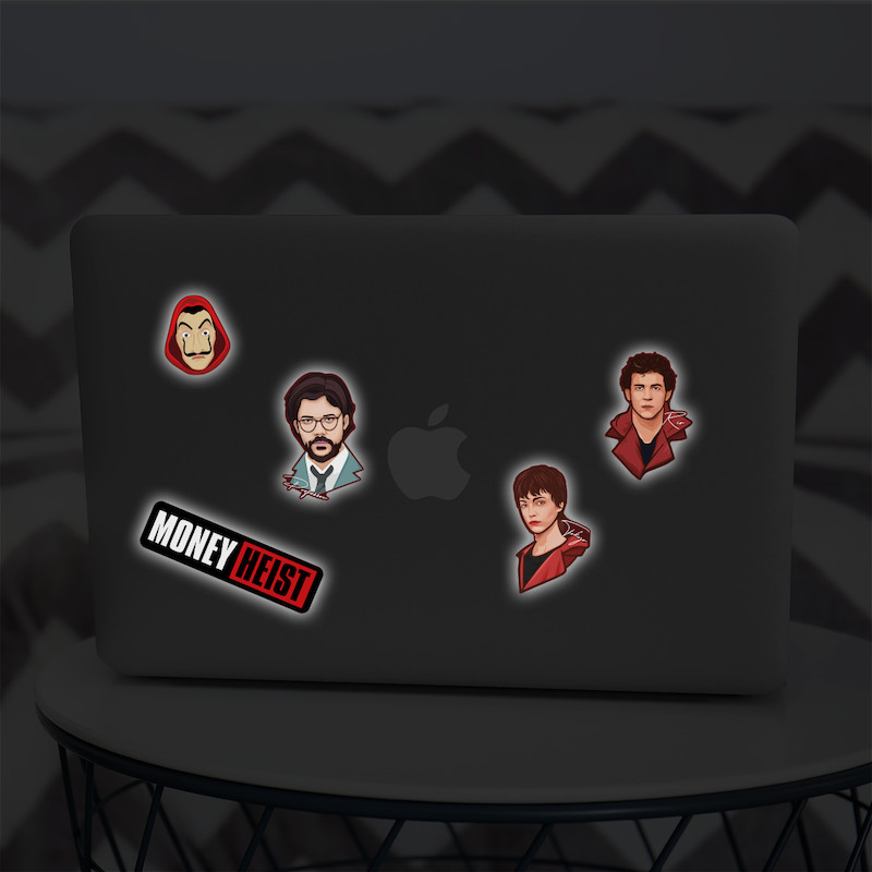 14 Characters Money Heist - Reflective Sticker hình dán phản quang 3M Premium