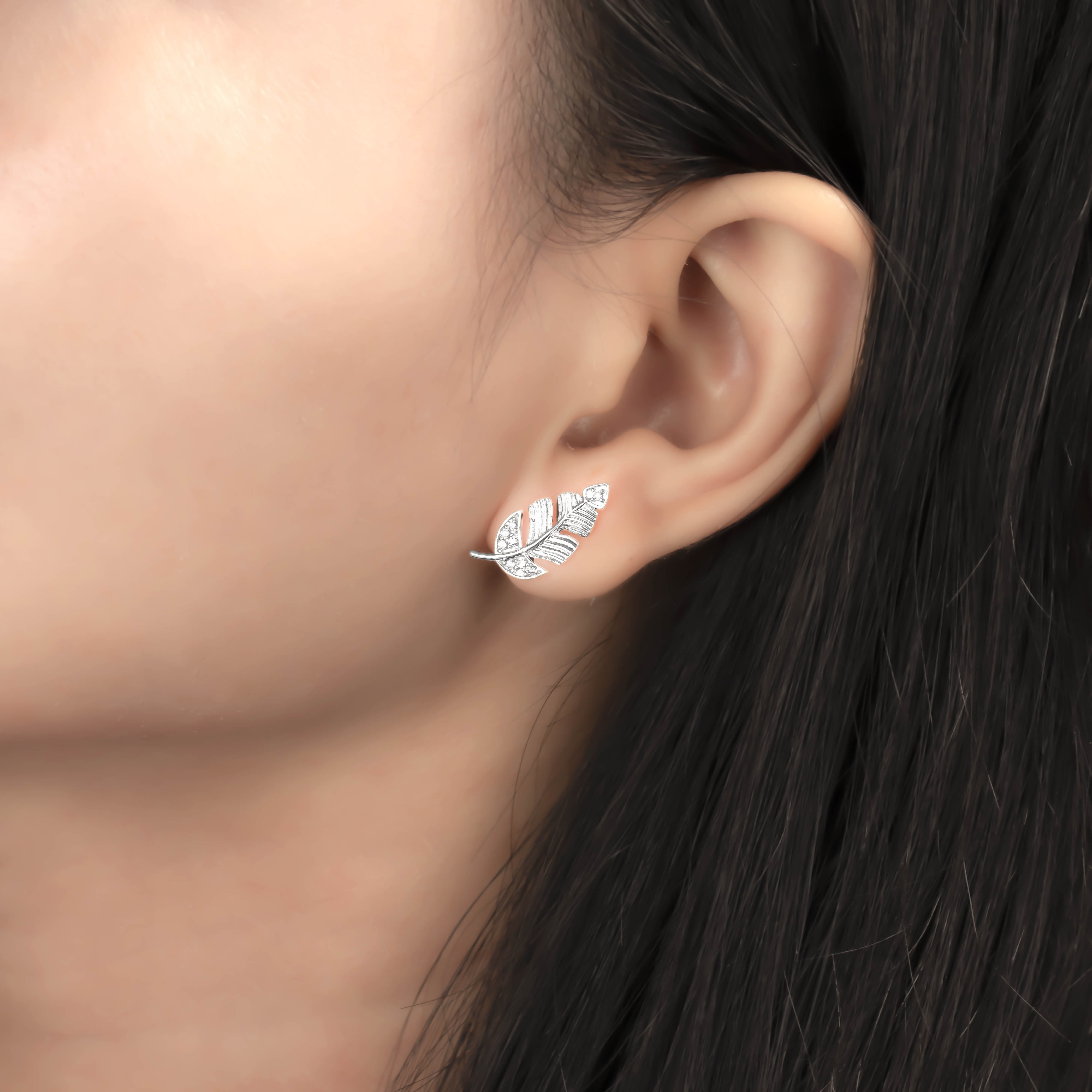 Bông Tai Hình Chiếc Lá Chốt Đẩy ADJ Jewelry Cao Cấp - SB16722