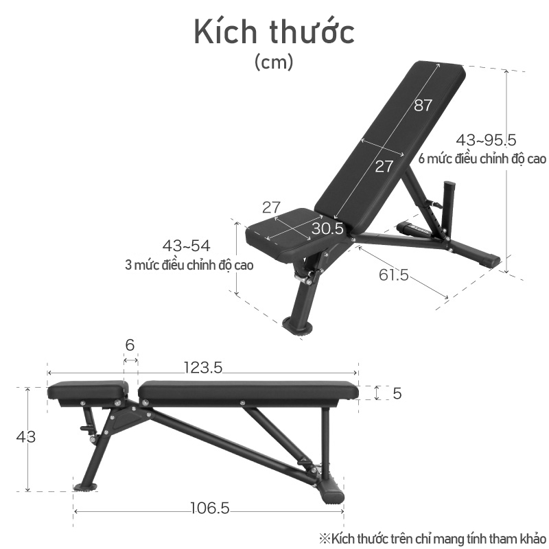 Ghế Tập Thể Hình Đa Năng LYSIN - Ghế Tập Tạ Tay Và Đẩy Ngực Tại Nhà, điều chỉnh linh hoạt 18 mức