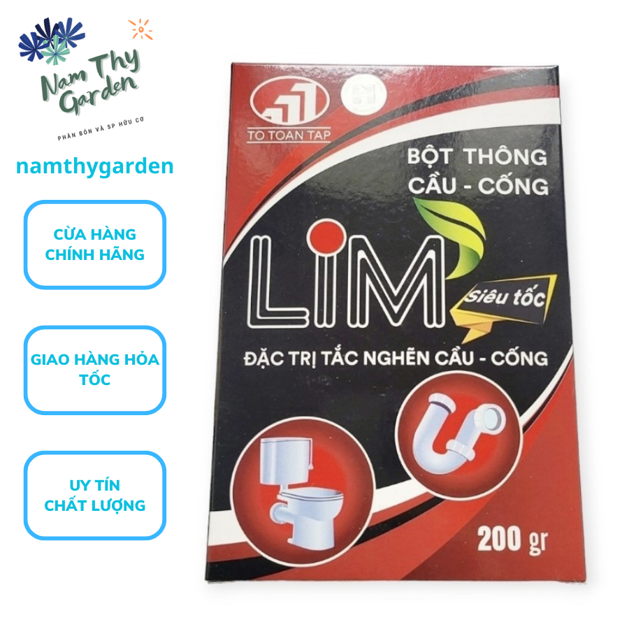 Bột Thông Cống Siêu Tốc Lim - Chất Thông Cống Thông Bồn Cầu Bột Thông Cống Cực Mạnh Bột Thông Tắc Bồn Cầu