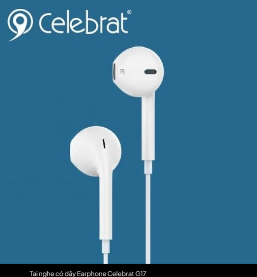 Tai nghe nhét tai có dây cổng lightning Celebrat G17 cho IOS có Mic - Hàng chính hãng