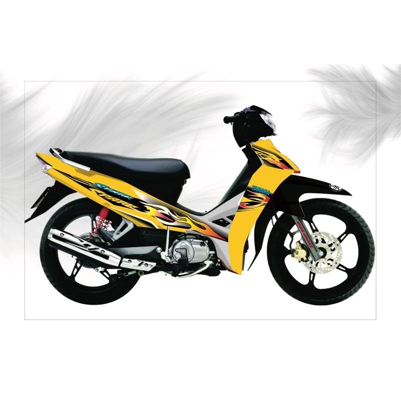 Tem rời dành cho xe Sirius spark lửa dán xe vàng