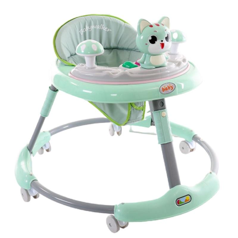 Xe tròn tập đi cho bé BABY hình mèo cho bé chỉnh cao thấp, có nhạc (Xanh nhạt-Xanh đậm-Hồng)