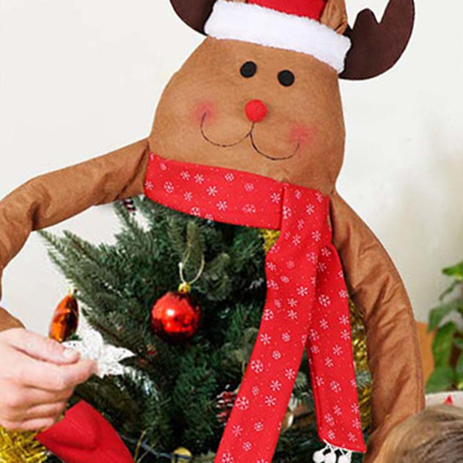 Holiday Topper Elk Doll Tree Top Hat Props for Festival Winter Indoor