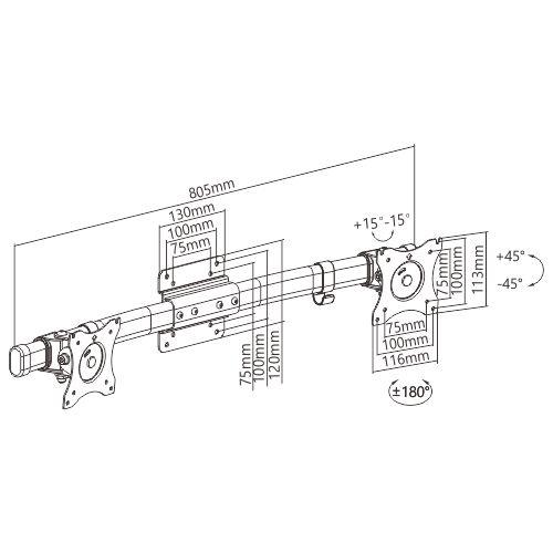 Bộ Chuyển Đổi Thành Màn Hình Đôi Cho Arm Màn Hình, Giá Treo Màn Hình Lumi Legend XMA-12