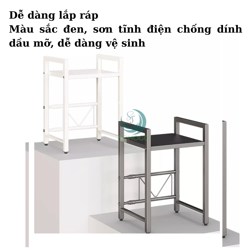 Kệ Đa Năng Nhà Bếp 2 Tầng Chống Gỉ Kệ Lò Vi Sóng Thông Minh Kèm Móc Treo &amp; Kệ Dao Kệ Bếp Tiện Ích Đa Chức Năng Kiểu Dáng Hiện Đại Kệ Inox Nhà Bếp Đa Năng Có Giá Treo Dụng Cụ Kệ Để Bếp Điện – Lò Vi Sóng – Nồi Cơm – Máy Pha Cà Phê