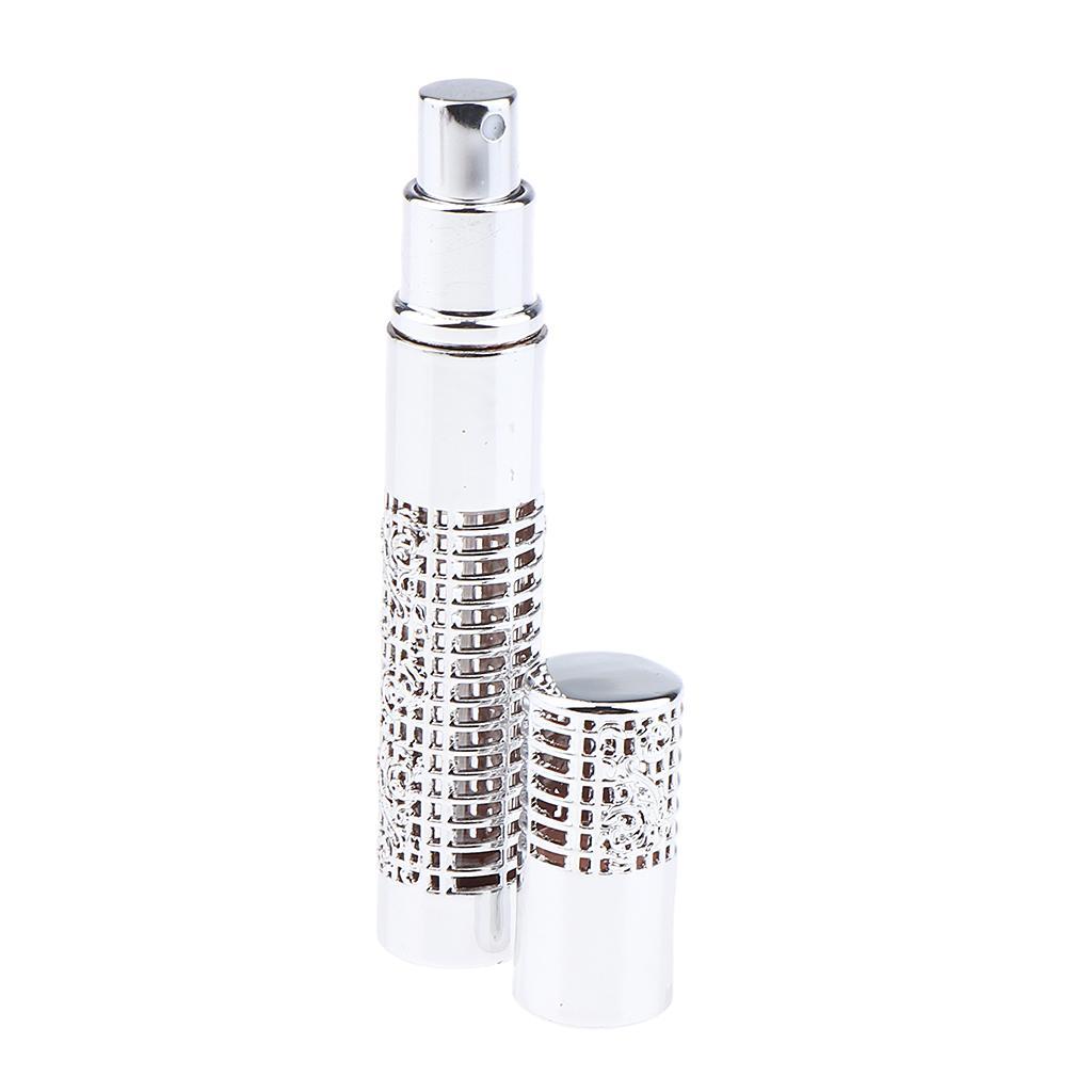 Portable 5ml Empty Refillable Perfume Bottle Pump Spray Bottles Glass Silver