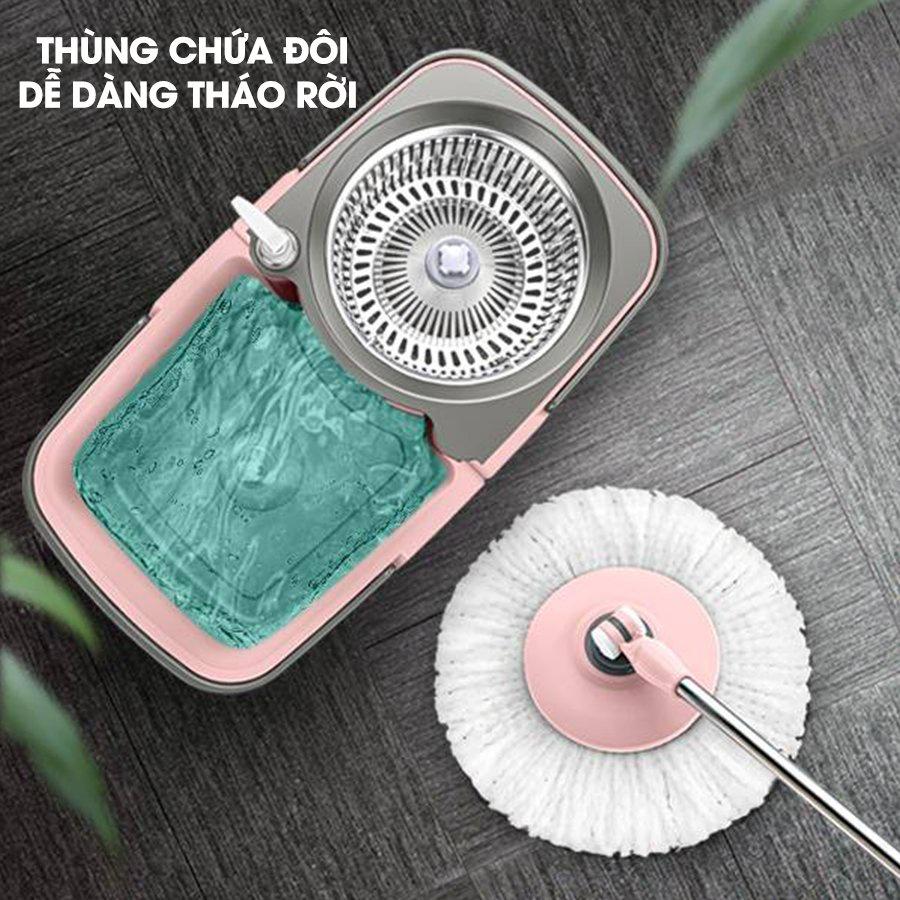 Bộ cây lau nhà BONBOX BCT706 kèm xô lau dạng xoay tiện dụng có thể tháo rời - Hàng chính hãng