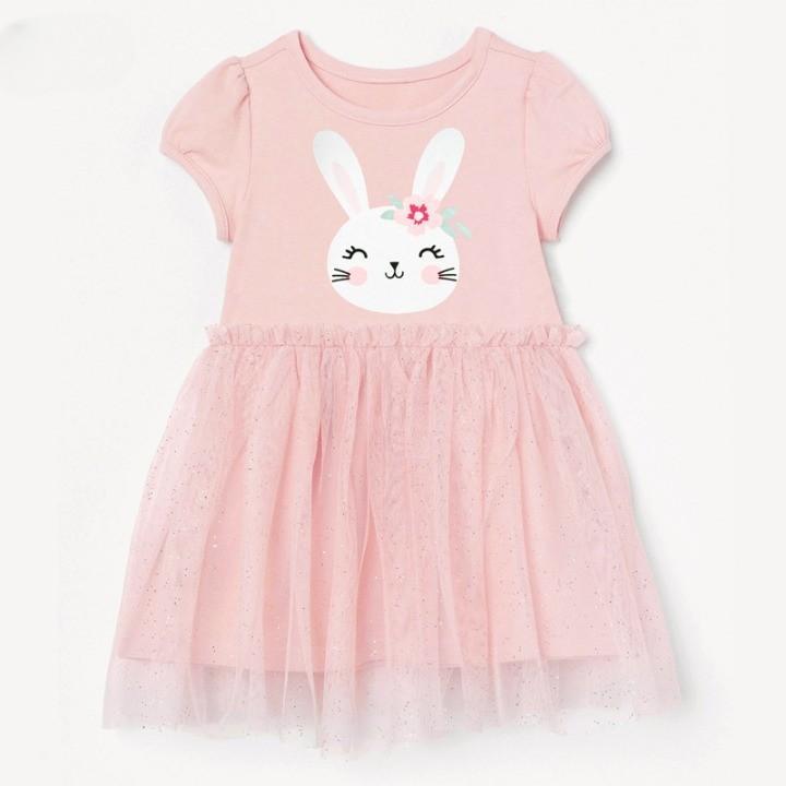 TA167 Váy COTTON cho bé gái LittleMaven Thỏ hồng SY0050
