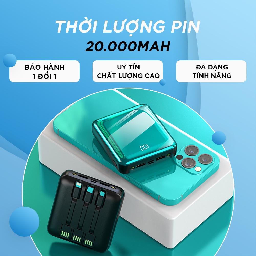 Bộ Sạc Pin Dự Phòng Thông Minh NUTEK Với 3 Đầu Dây Tiện Ích, Thiết Kế Nhỏ Gọn Tiện Mang Theo