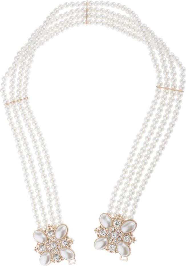 Nữ Co Giãn 4 Hàng Ngọc Trai Skinny Thắt Lưng Ren Eo Dây Chuyền Dây Thắt Lưng